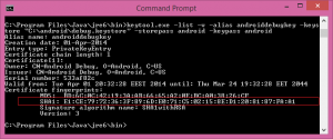 SHA1 Certificate Fingerprint