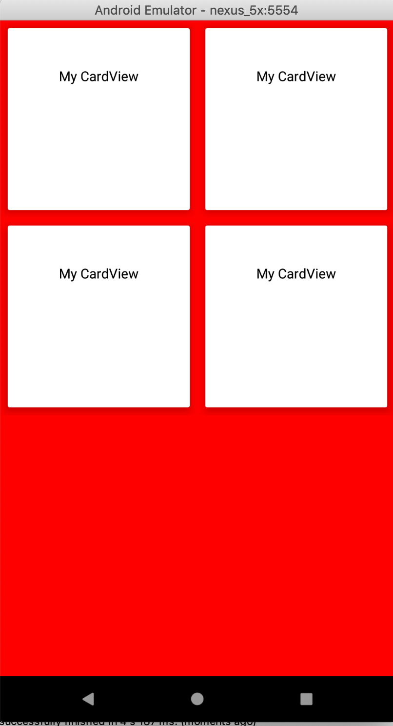 RecyclerView with squared CardView using a ConstraintLayout.